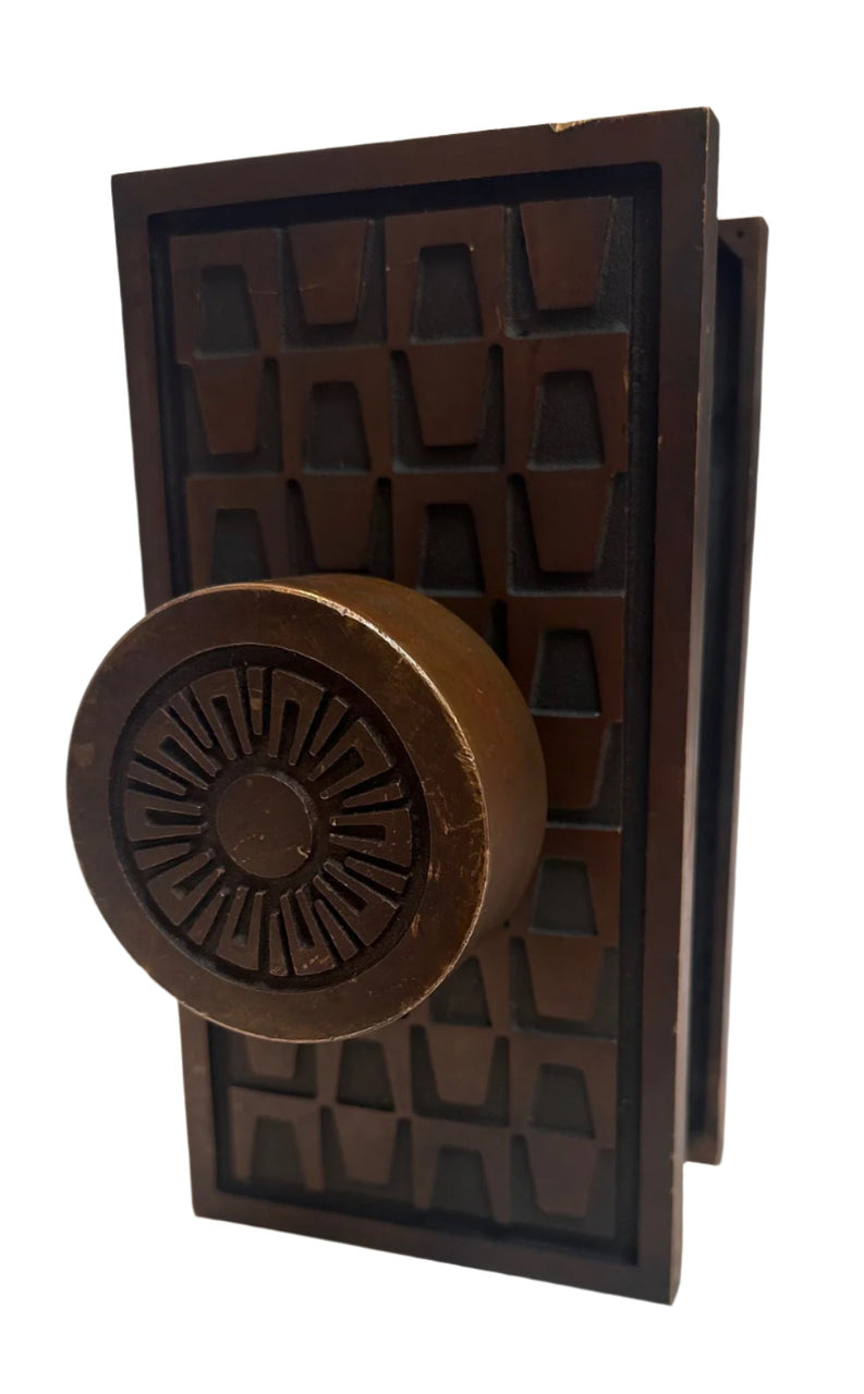 Large Pair Mid-Century Surface Mounted Knobs & Plates