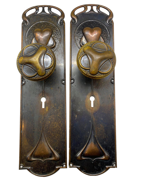 pair of Art Nouveau door sets