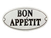 Vintage Bon Appetit Sign French Porcelain Oval Enamel Charming Reproduction Sign