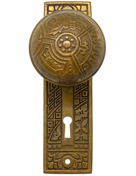 Antique 1860's Eastlake Brass Ceylon Door Set