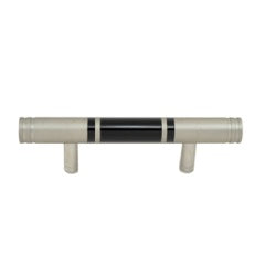 Black and Aluminum Stripes Cabinet Handle